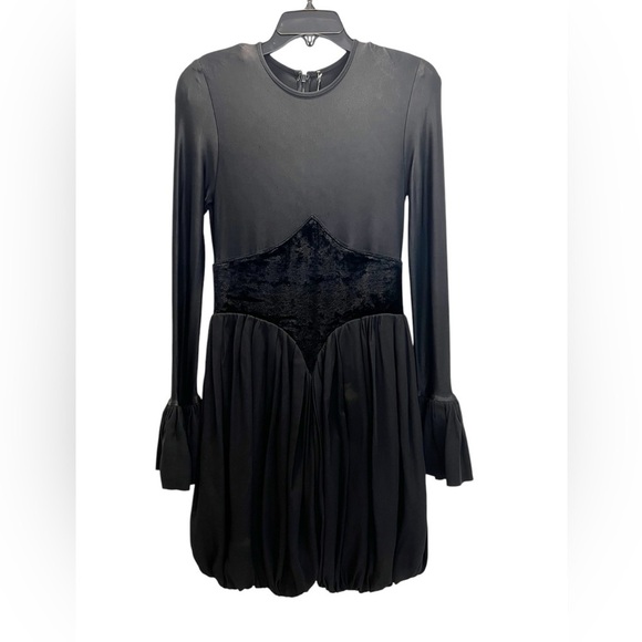 Paco Rabanne Black Long Sleeve Flare Cuff Designer Dress Womens Size 38 or Small - Picture 7 of 14
